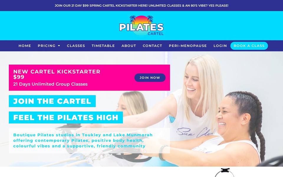 Pilates Cartel website