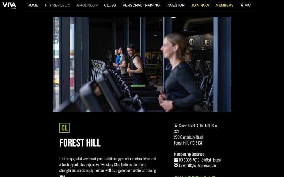Club Lime Forest Hill website