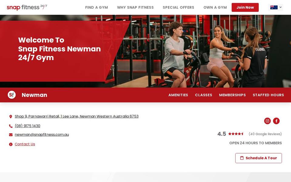 Snap Fitness Newman website