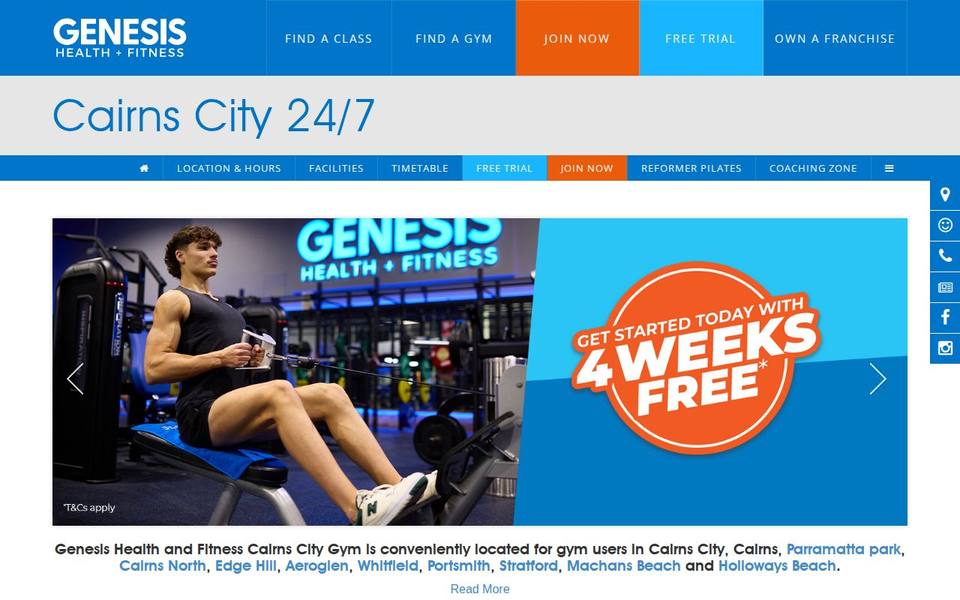 Genesis Health + Fitness Cairns City - QLD website