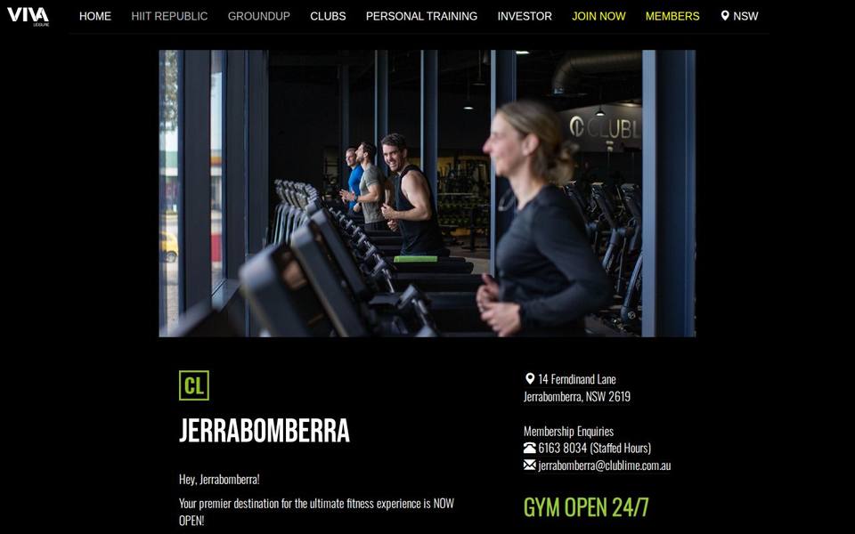 Club Lime Jerrabomberra website