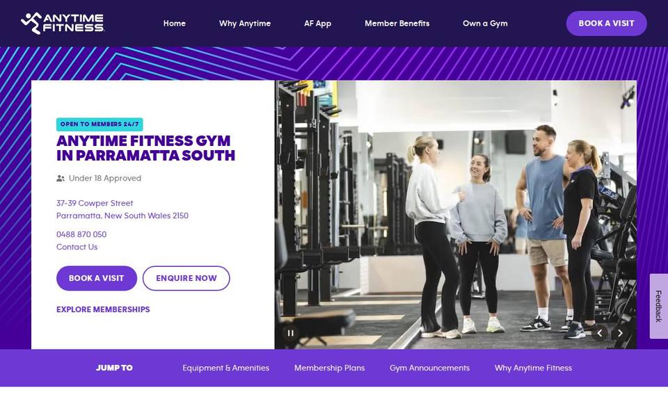 Anytime Fitness Parramatta South website