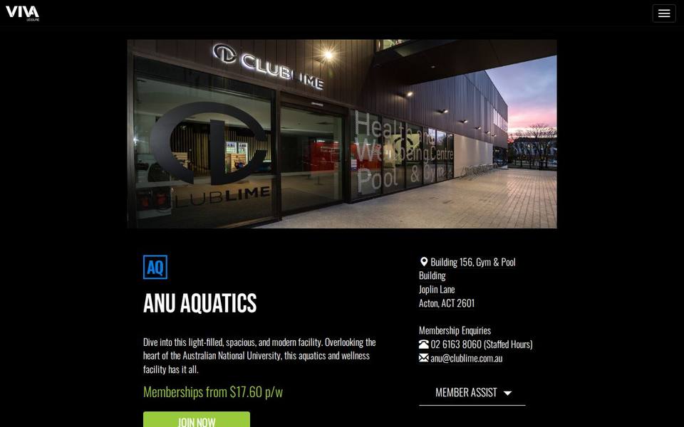Club Lime Anu Aquatics website