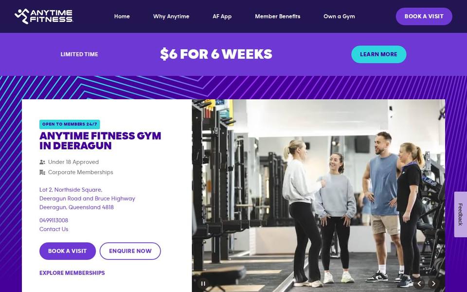 Anytime Fitness Deeragun website