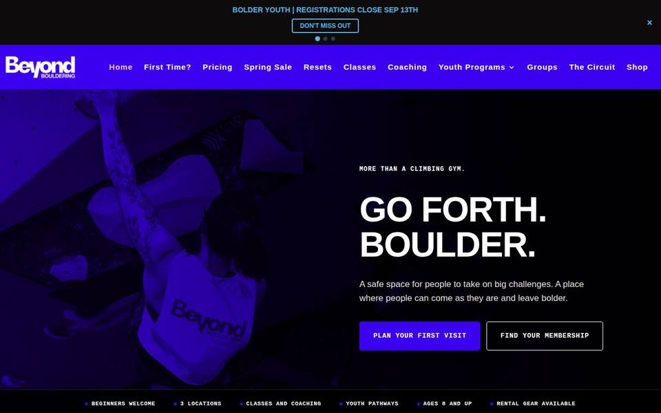 Beyond Bouldering website