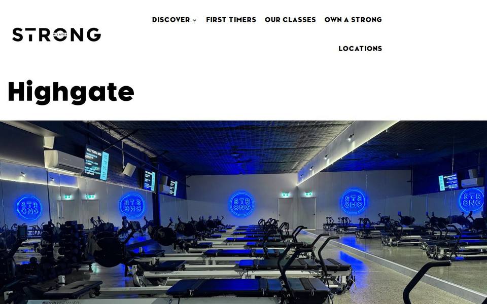 STRONG Pilates Highgate website