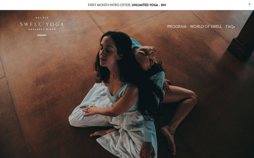 Swell Yoga Studio website