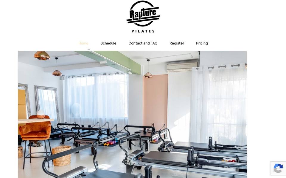 Rapture Pilates website