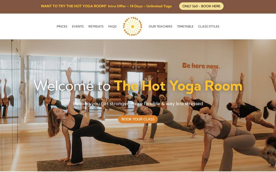 The Hot Yoga Room website