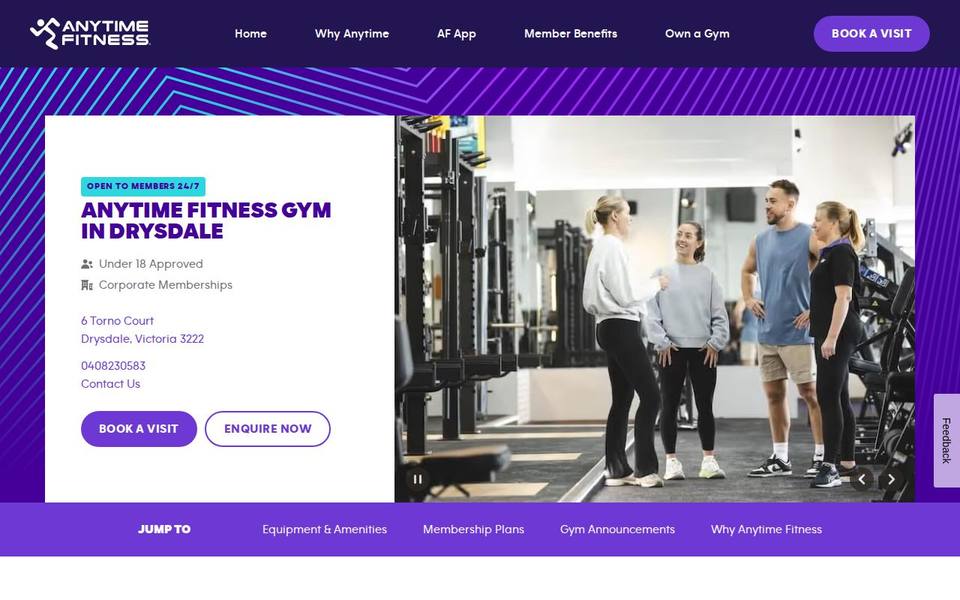 Anytime Fitness Drysdale website