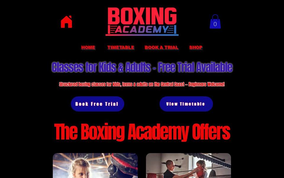 Boxing Academy Central Coast website