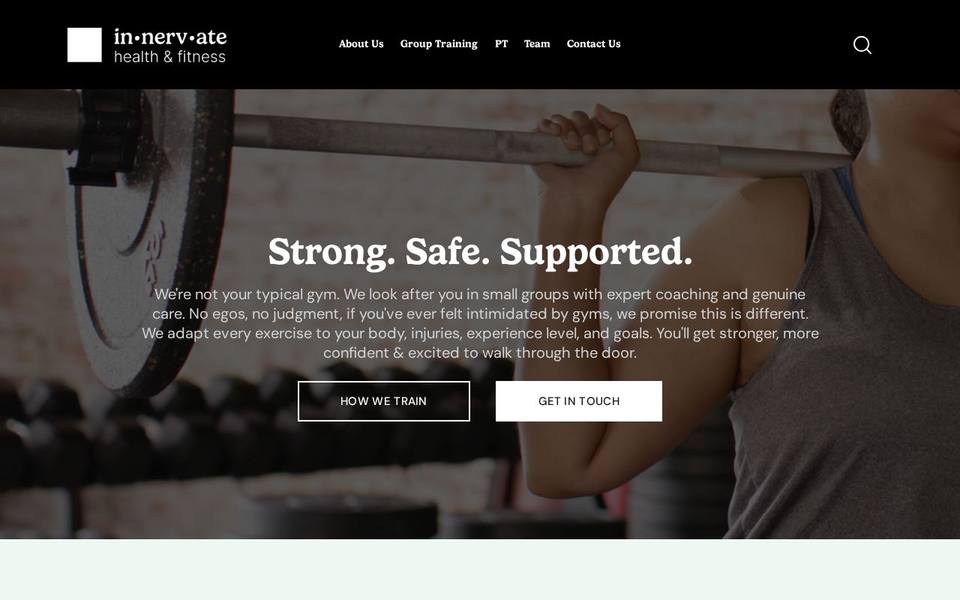 Innervate Health & Fitness website