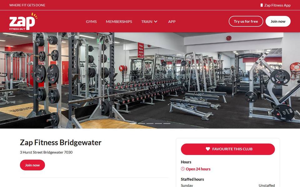 Zap Fitness Bridgewater website
