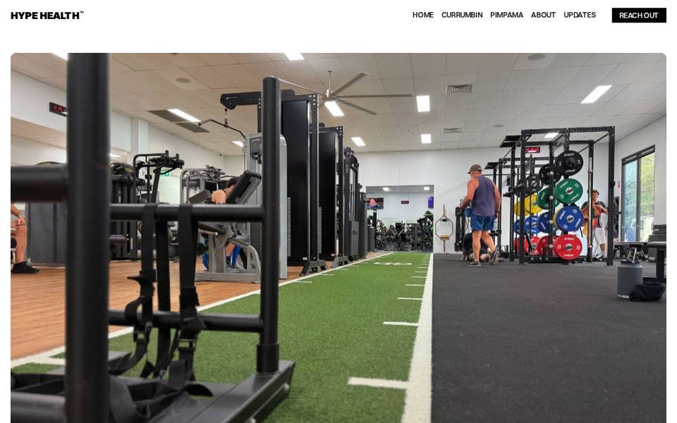 Hype Health Club Currumbin website