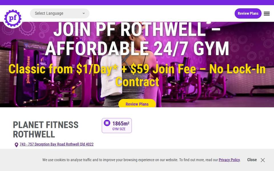 Planet Fitness Rothwell website