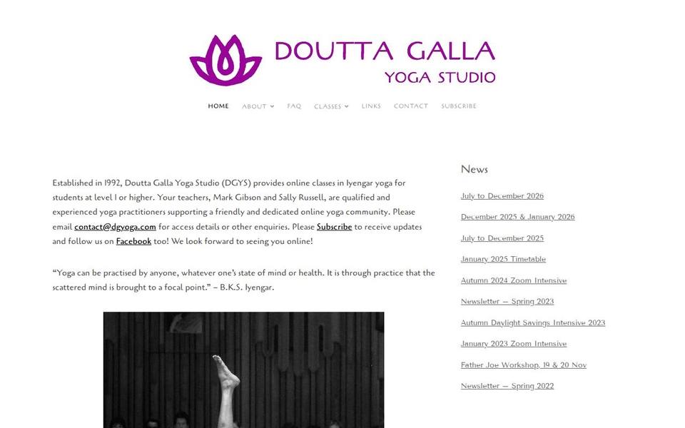 Doutta Galla Yoga Studio website
