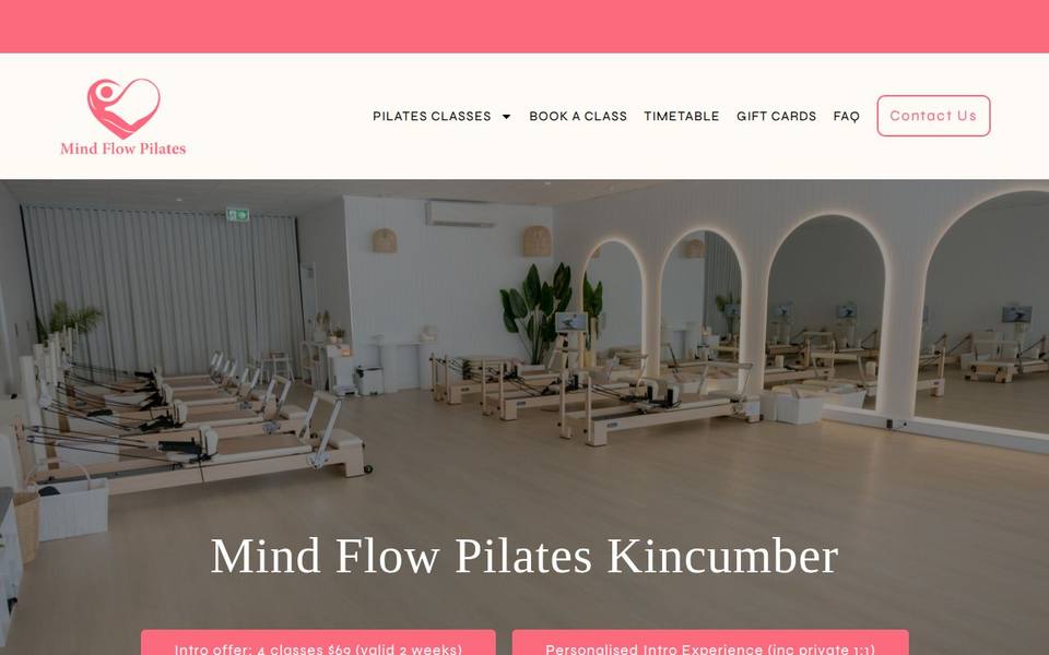 Mind Flow Pilates website