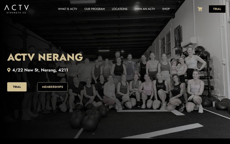 ACTV Strength Co Nerang website