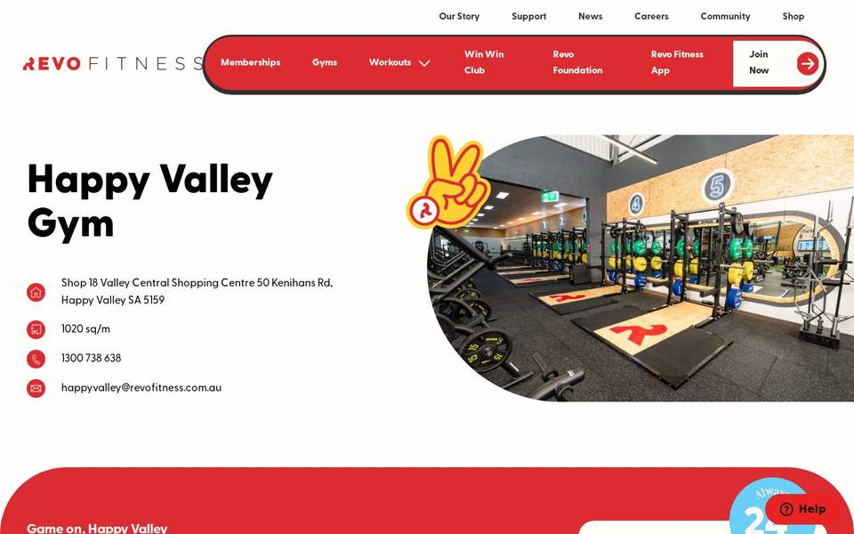 Revo Fitness Happy Valley website
