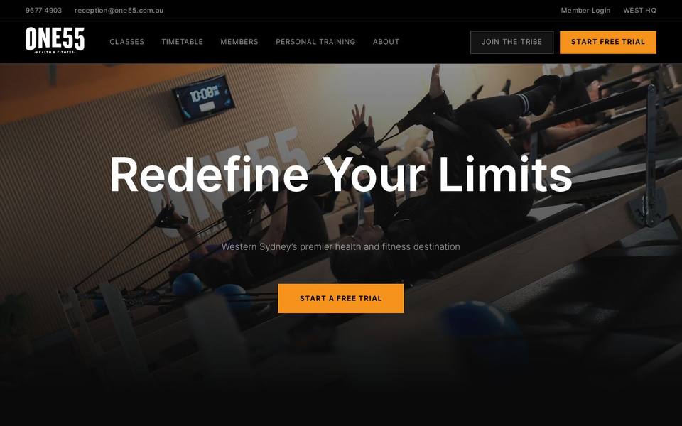 One55 Health & Fitness website