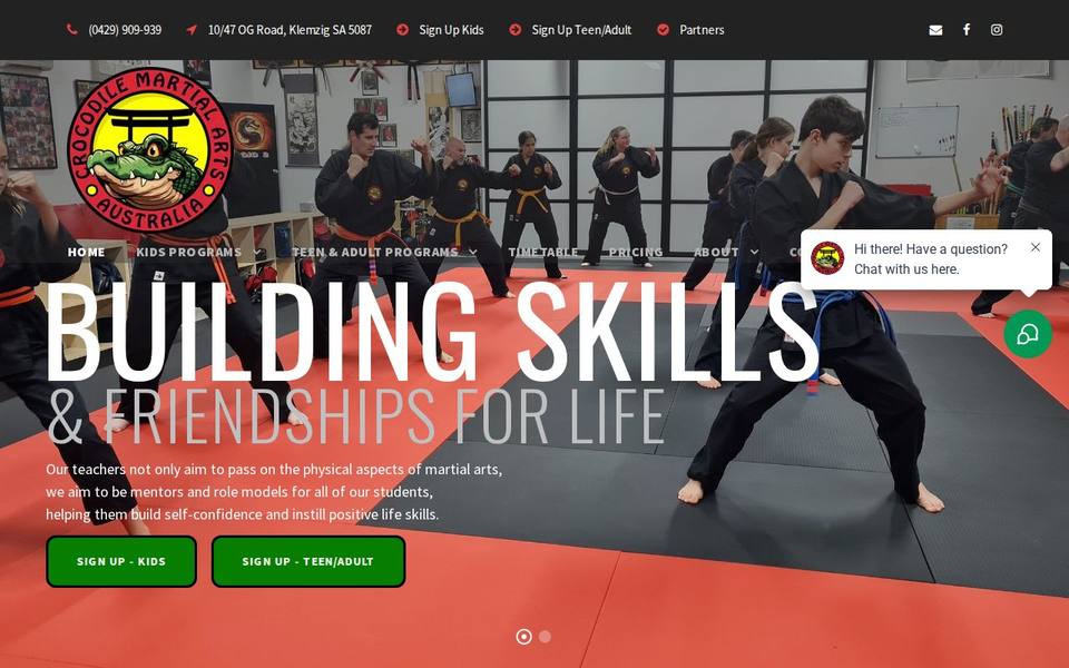 Crocodile Martial Arts Australia website