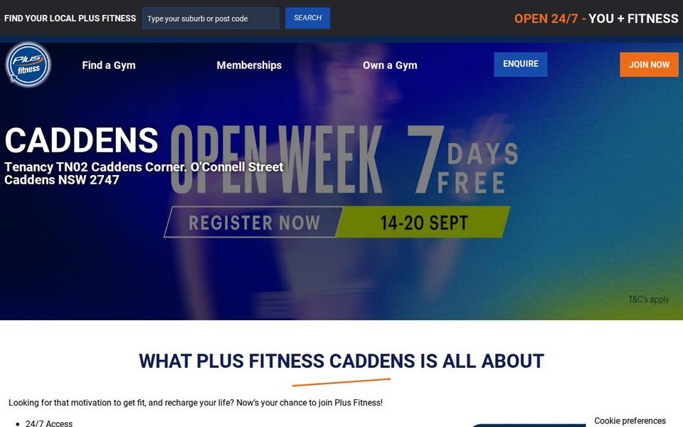 Plus Fitness Caddens website