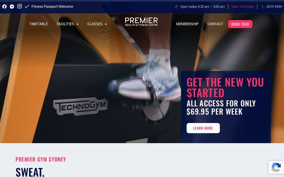 Premier Health and Fitness Centre website