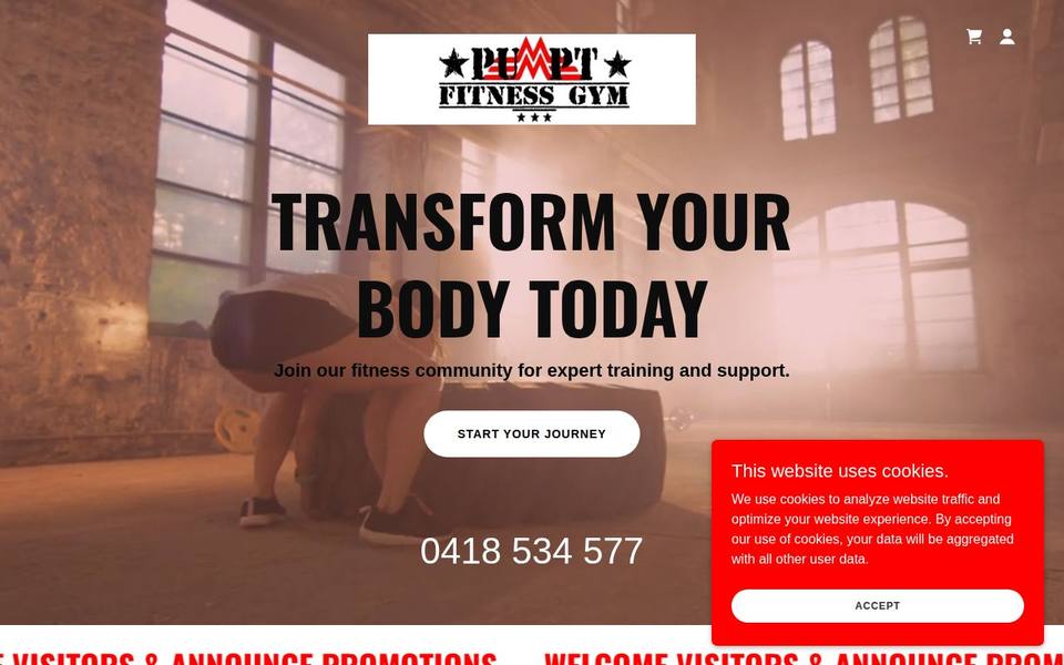 Pumpt Fitness Gym website