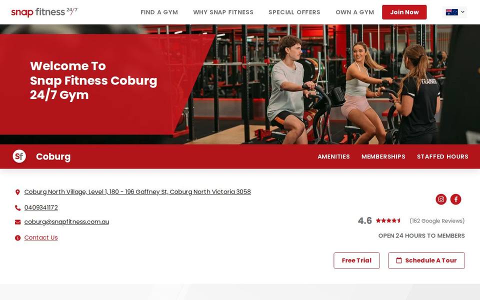 Snap Fitness Coburg website