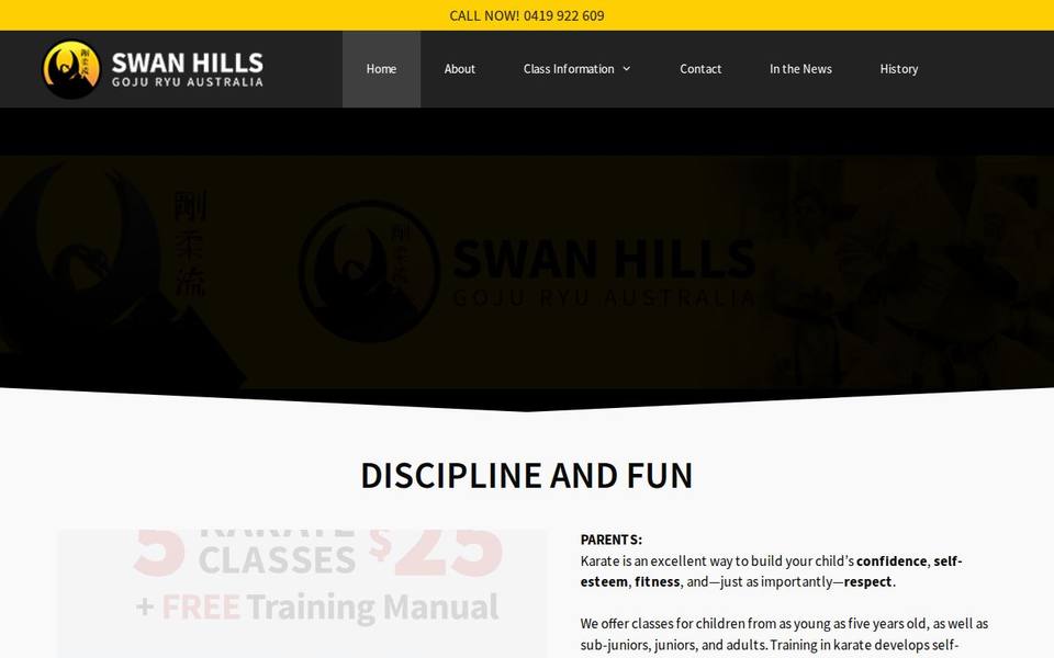 Swan Hills Go Ju Ryu website