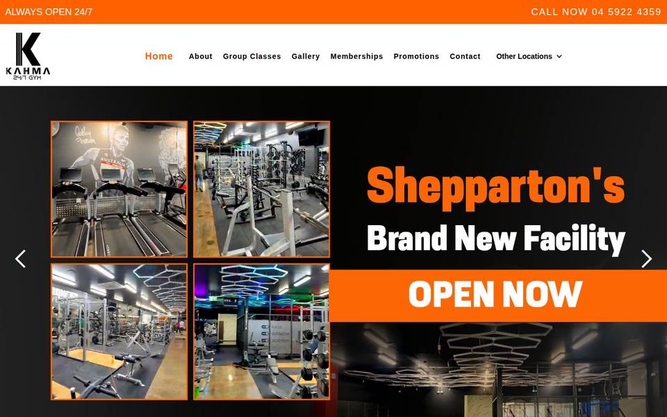 Kahma 24/7 Gym website