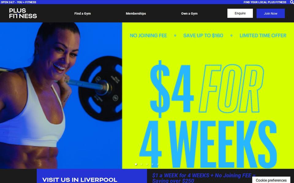 Plus Fitness Liverpool website