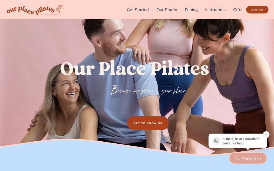 Our Place Pilates website