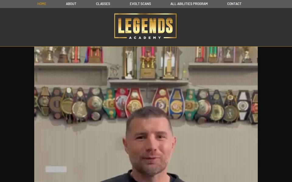 Legends Academy Perth website