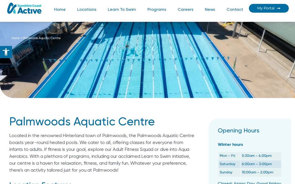 Aquatic Centre Palmwoods website