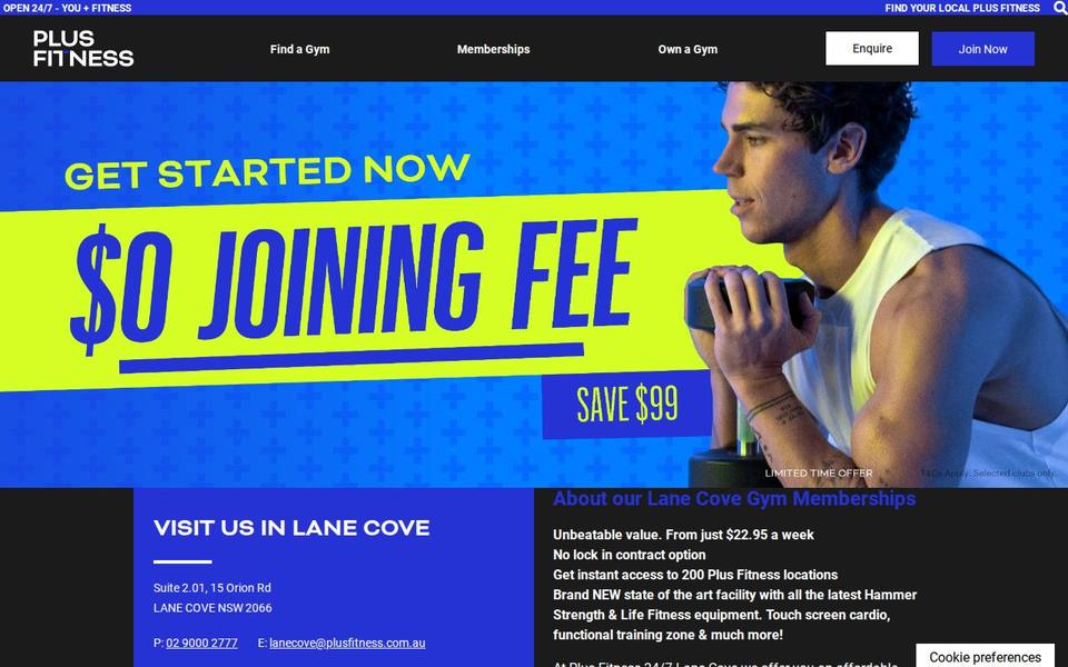 Plus Fitness Lane Cove website