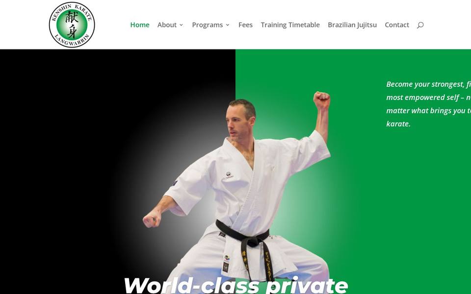 Kenshin Karate Langwarrin website