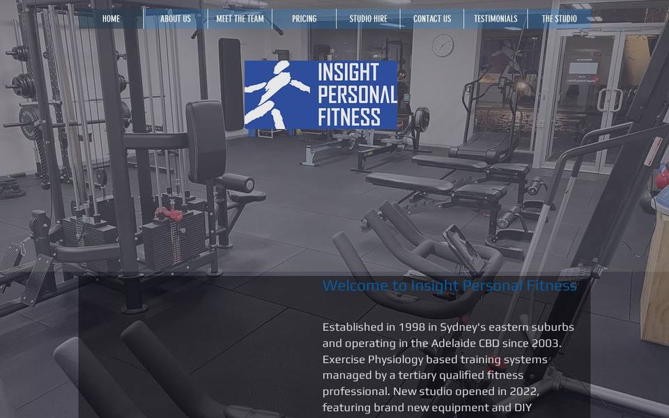 Insight Personal Fitness website