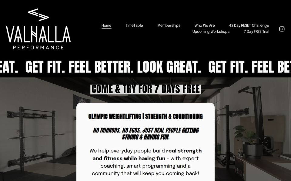 VALHALLA Performance website