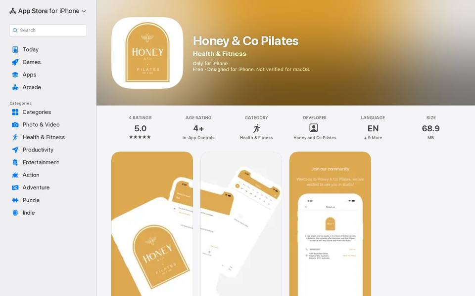 Honey & Co Pilates website