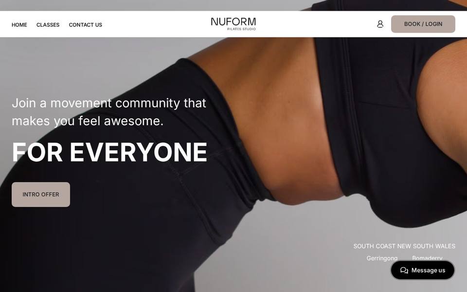 Nuform Pilates Studio website