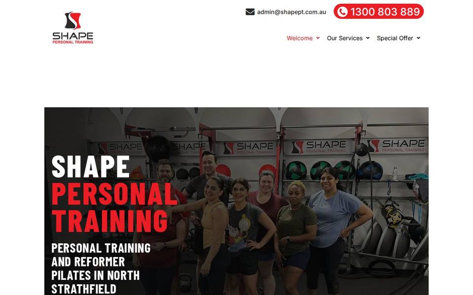 Shape Personal Training website