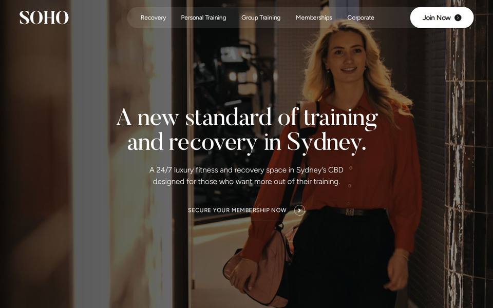 SOHO Gym + Recovery website