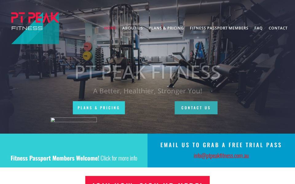 PT Peak Fitness website