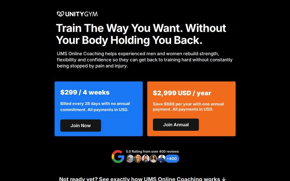 Unity Gym website