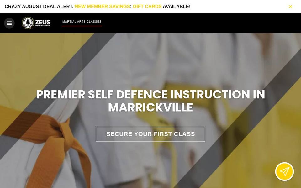 Zeus International Martial Arts Academy website