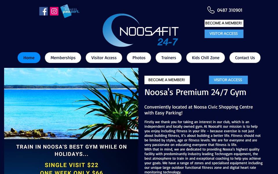 Noosafit 24-7 Gym website