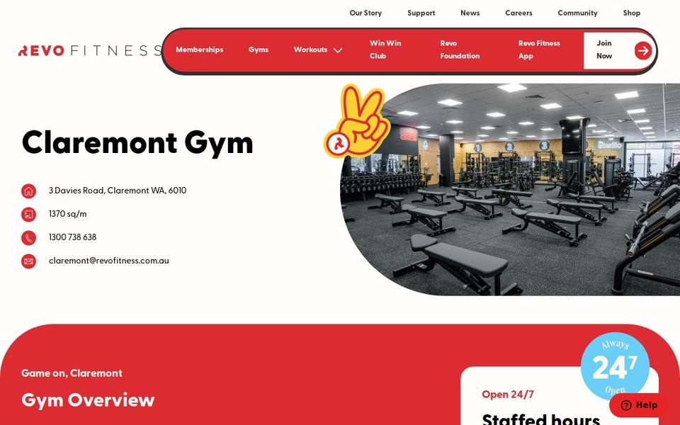 Revo Fitness Claremont website