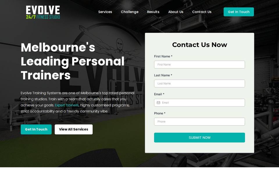 Evolve Training Systems website