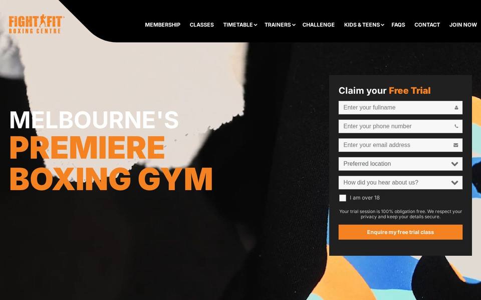 FightFit Boxing Centre website